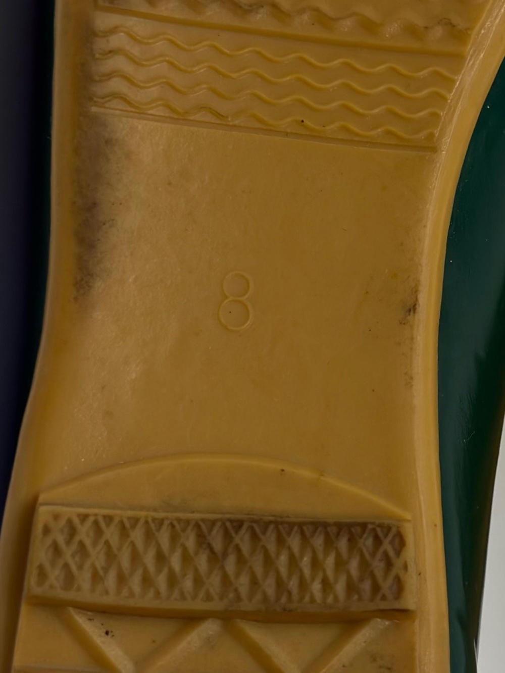 Hunter Rubber Green Flat Ballet Shoes - Picture 3 of 3